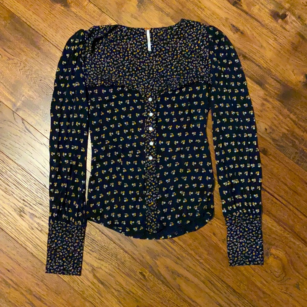 Free People Super Soft Boho Peasant Shirt - Small